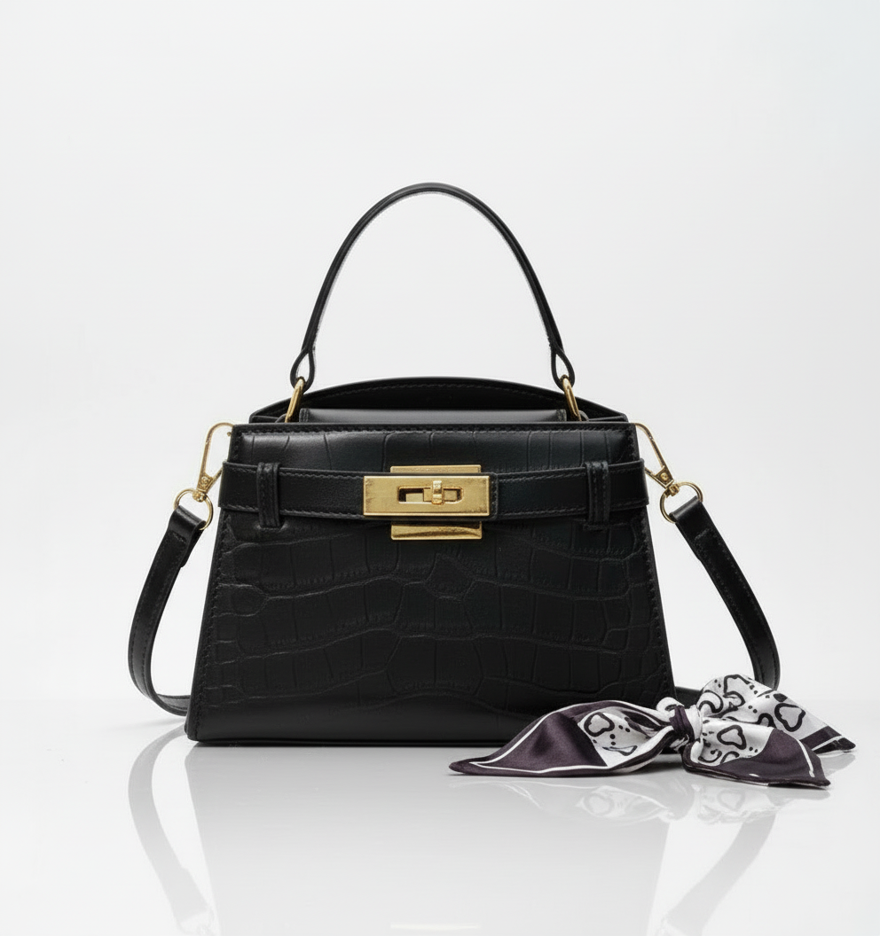 Luxe Aria Strap-Detail Shoulder Bag