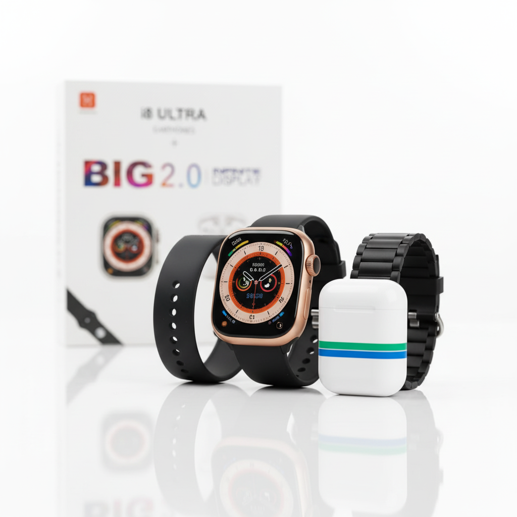 I8 PRO Max Ultra 2-in-1 Smartwatch with Wireless Earbuds