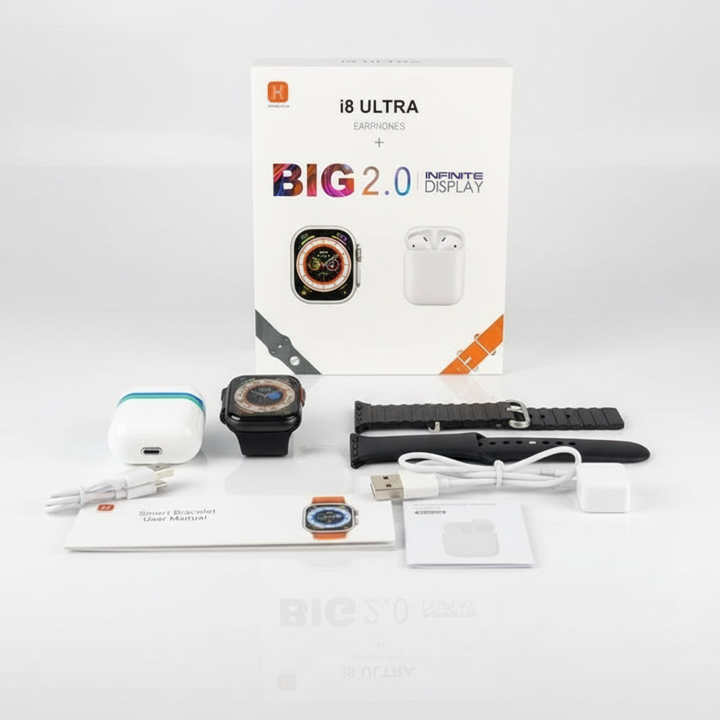 I8 PRO Max Ultra 2-in-1 Smartwatch with Wireless Earbuds