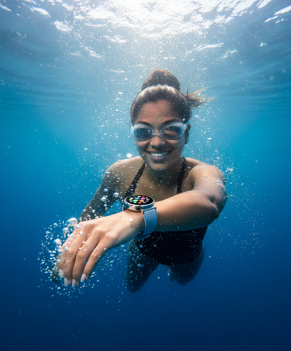 GT5 IP68 Waterproof Smartwatch – Dual Strap Edition (Silicone + PU)