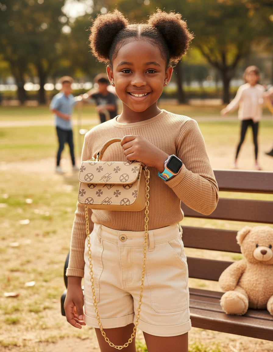 Kids Floral Mini Tote – Convertible Shoulder & Crossbody Bag