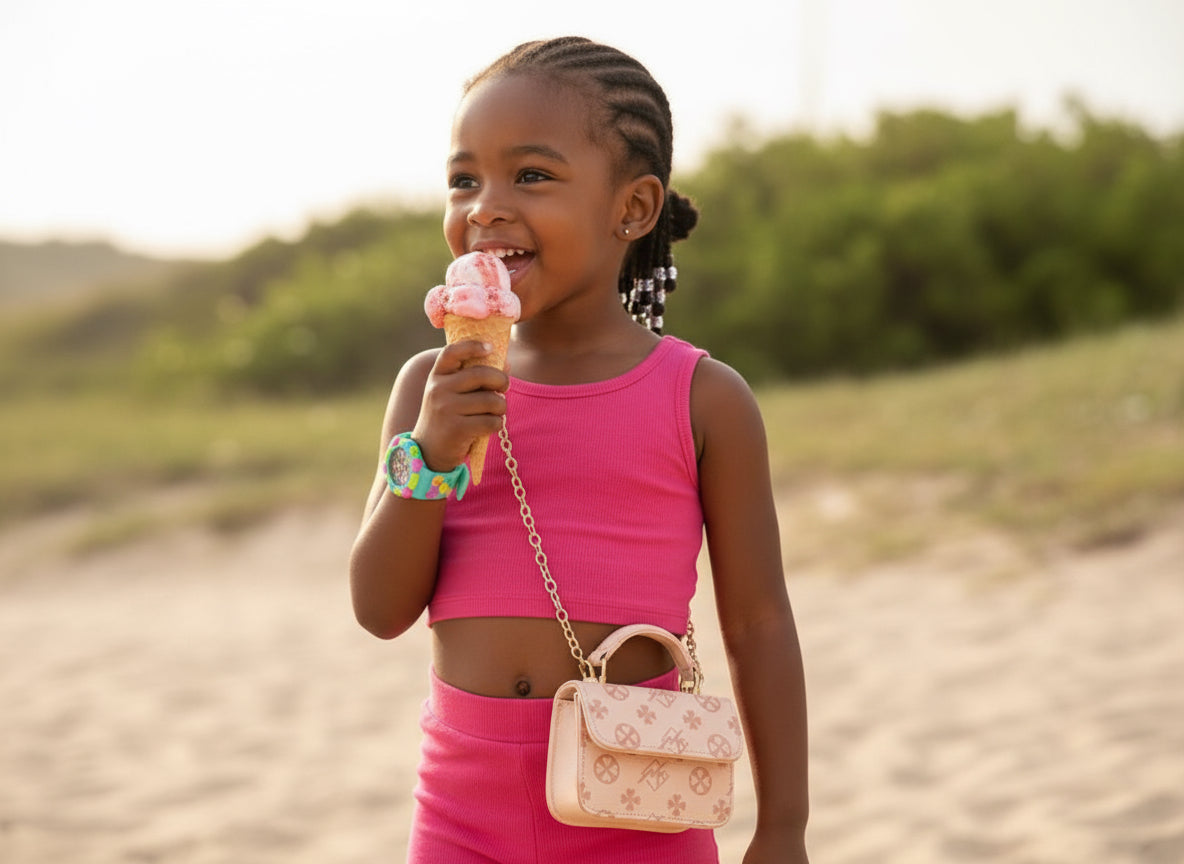 Kids Floral Mini Tote – Convertible Shoulder & Crossbody Bag