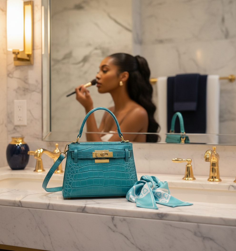 Luxe Aria Strap-Detail Shoulder Bag