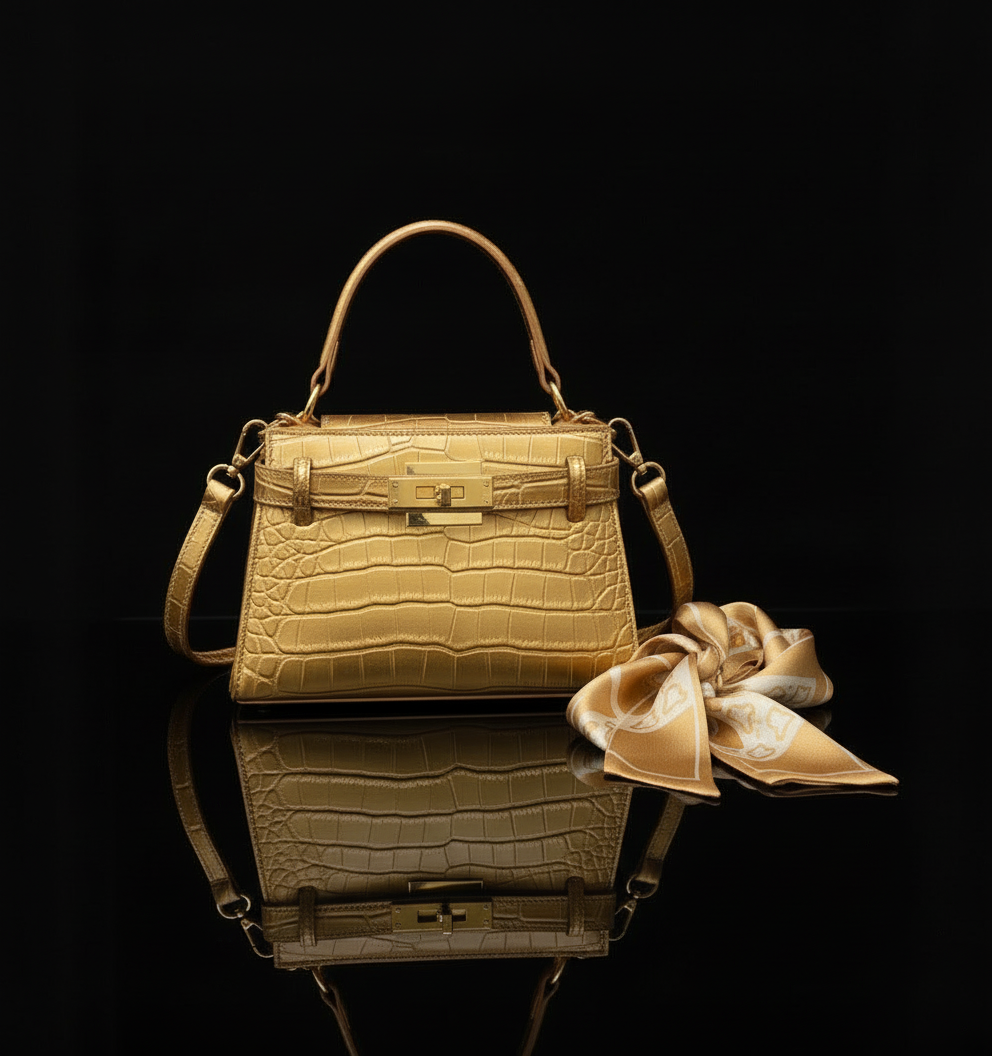 Luxe Aria Strap-Detail Shoulder Bag