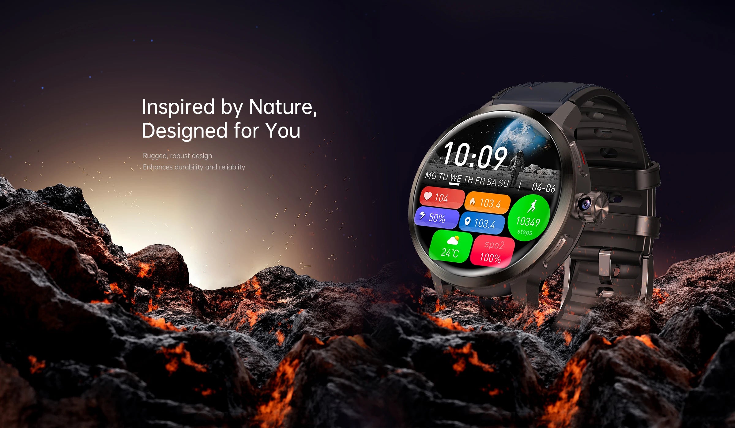 DM82 4G Android Smartwatch – Pull-Out Rotating Camera with AMOLED Display