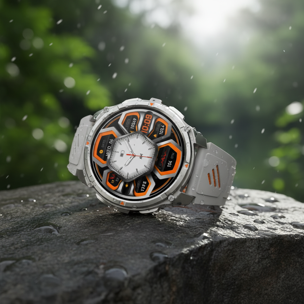 Explorer Pro Smartwatch HT33 – Compass, LED Flashlight, 1.7" IPS Display, IP68 Waterproof