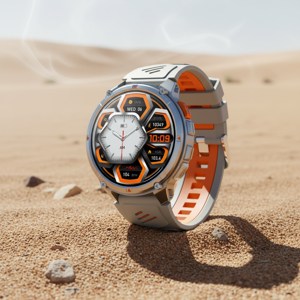 Explorer Pro Smartwatch HT33 – Compass, LED Flashlight, 1.7" IPS Display, IP68 Waterproof