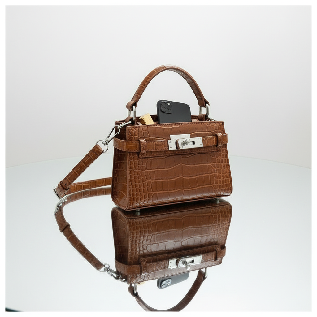 Luxe Aria Strap-Detail Shoulder Bag