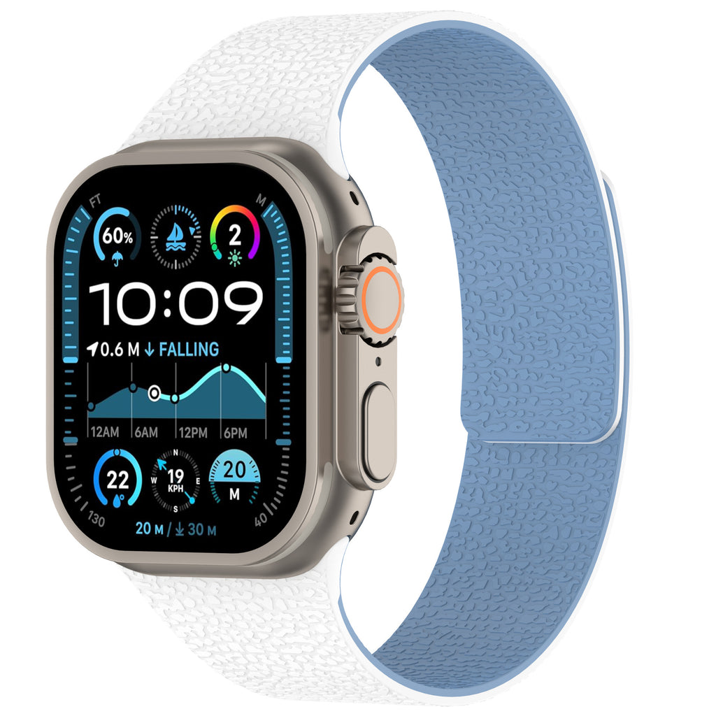 Two-Tone Lychee Grain Silicone Strap with Magnetic Snap