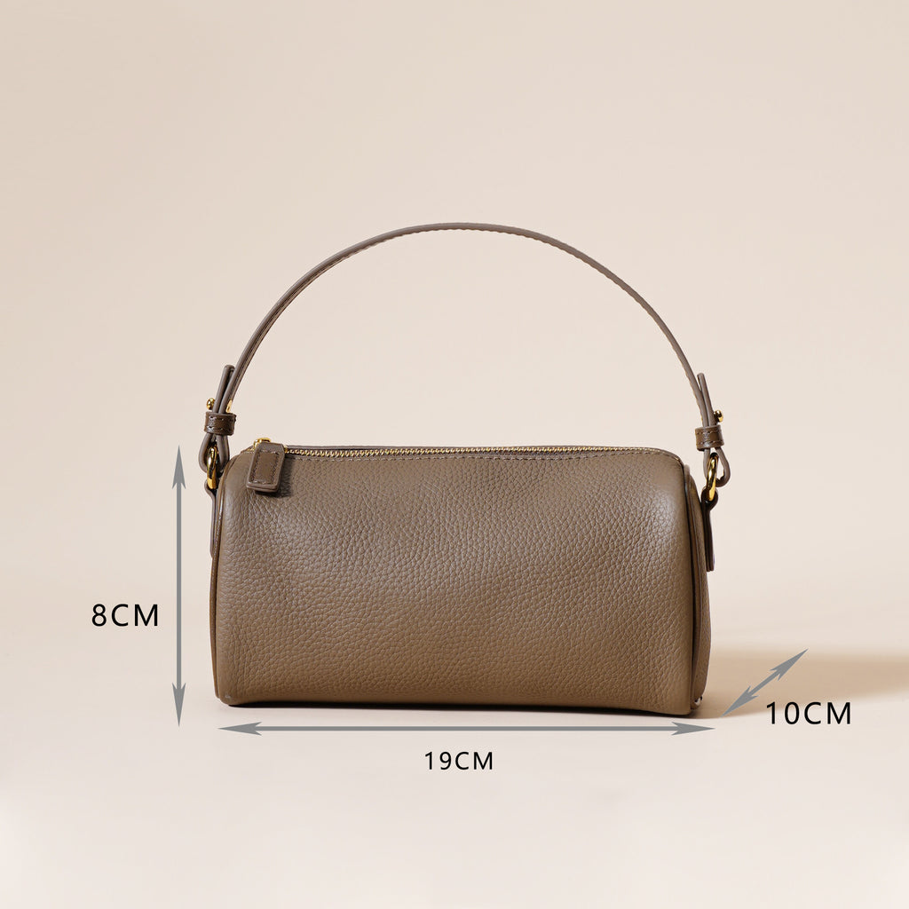 Round Barrel Shape Purse with Shoulder Strap