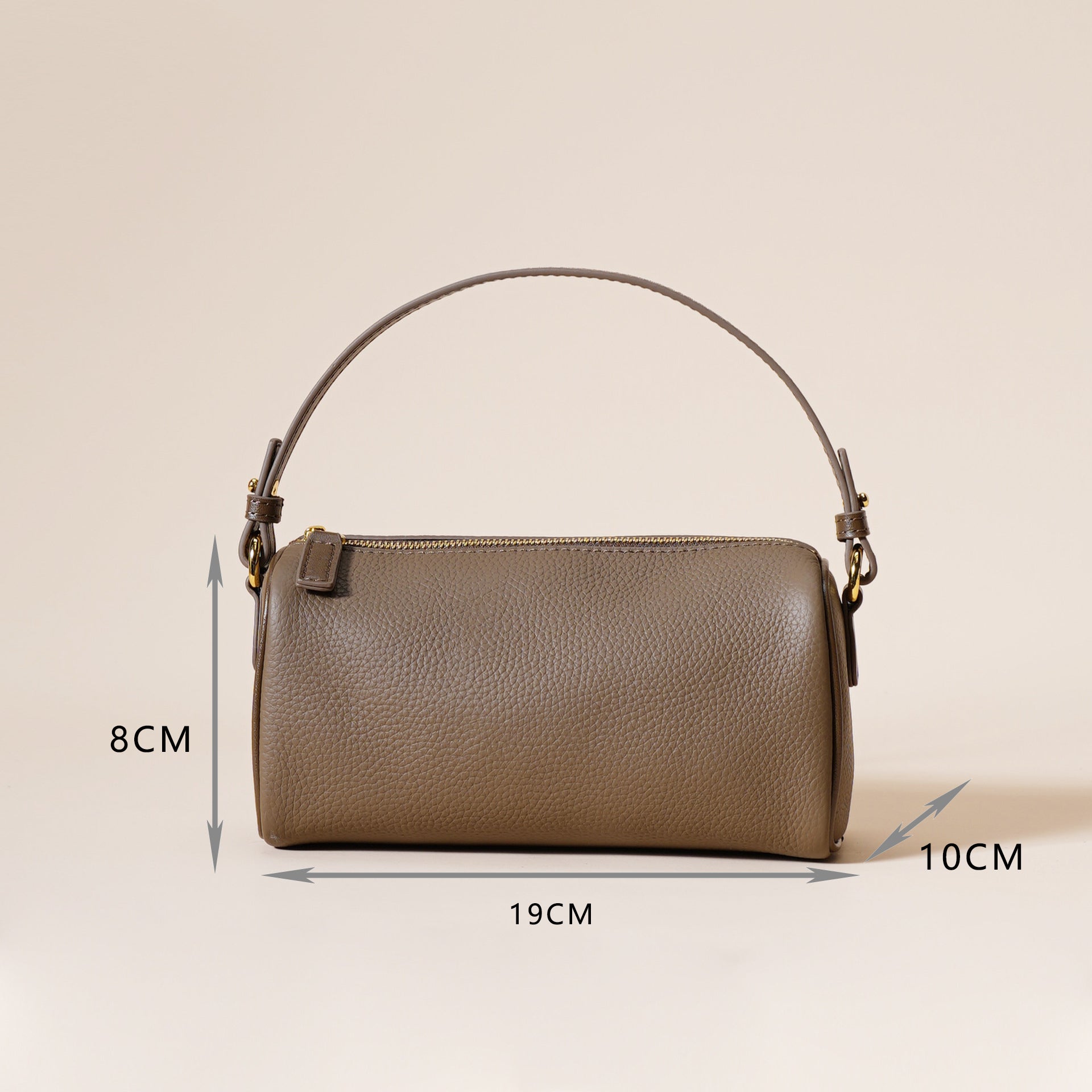 Round Barrel Shape Purse with Shoulder Strap