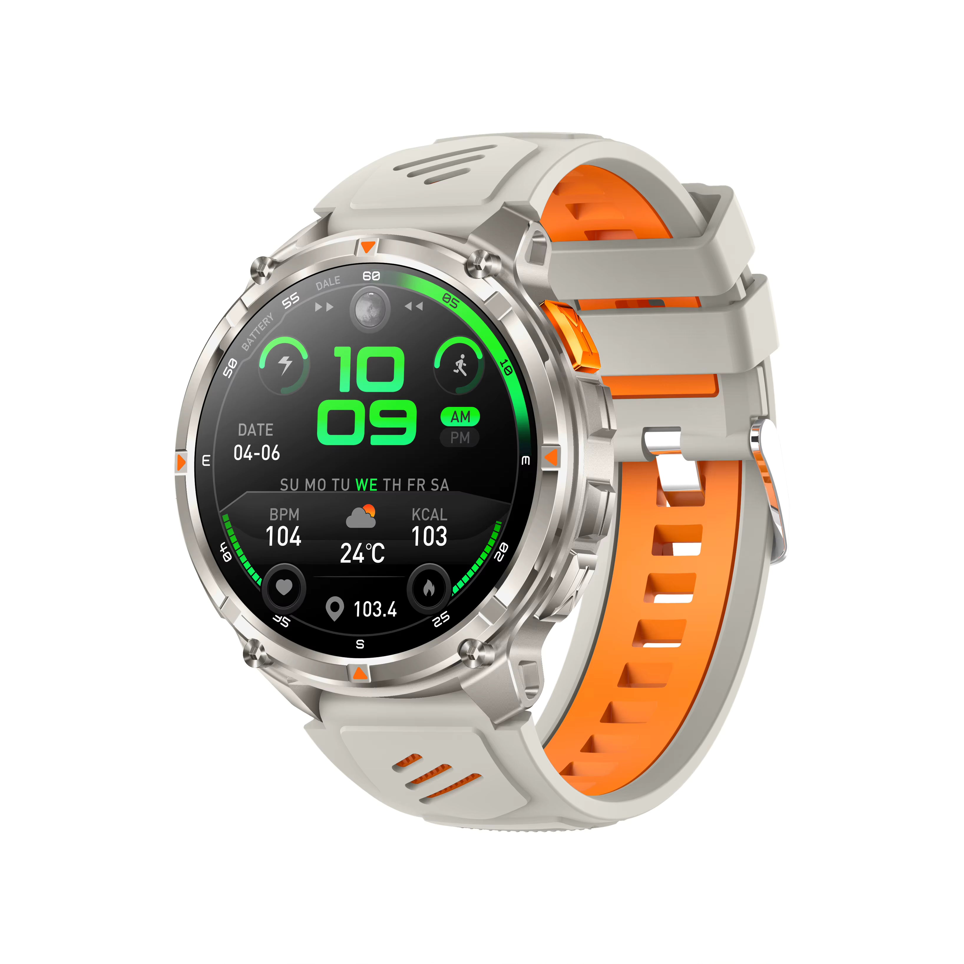 Explorer Pro Smartwatch HT33 – Compass, LED Flashlight, 1.7" IPS Display, IP68 Waterproof
