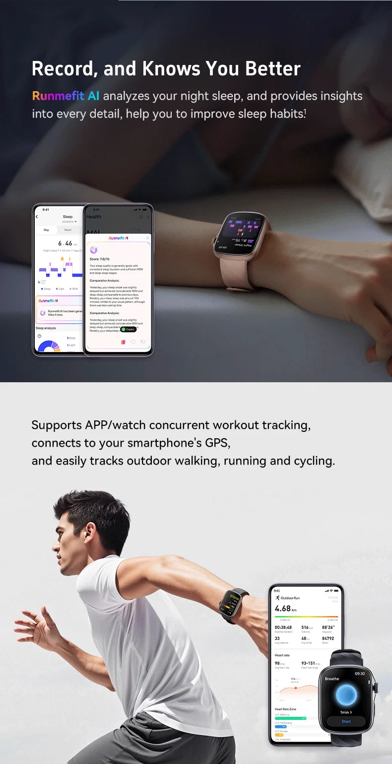 Gray Runmefit Watch 4 | GTS10