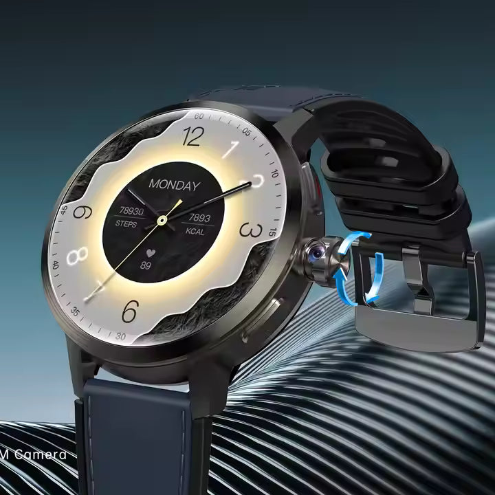 DM82 4G Android Smartwatch – Pull-Out Rotating Camera with AMOLED Display