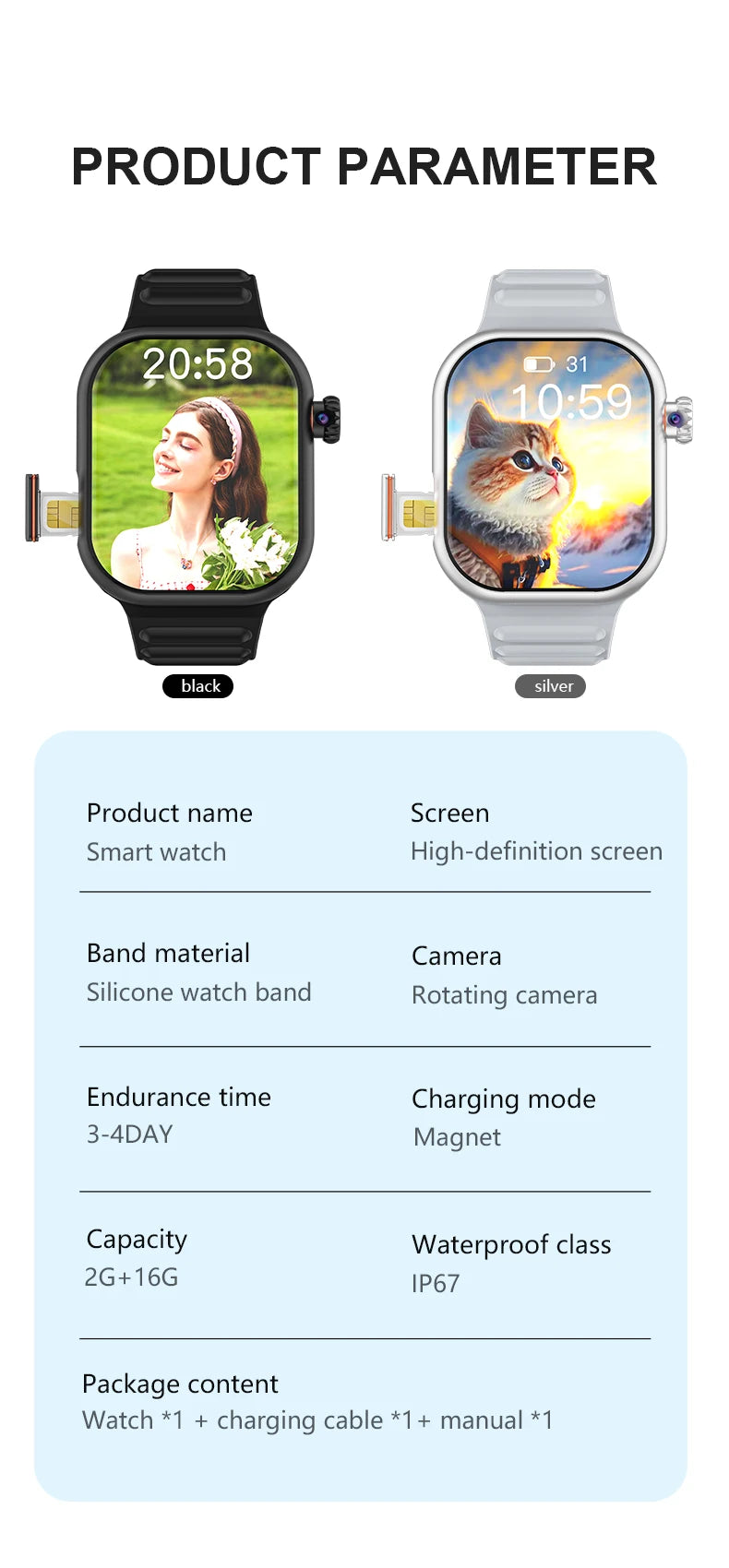 Fusion Watch Ultra XH011 (AMOLED Display + SIM)