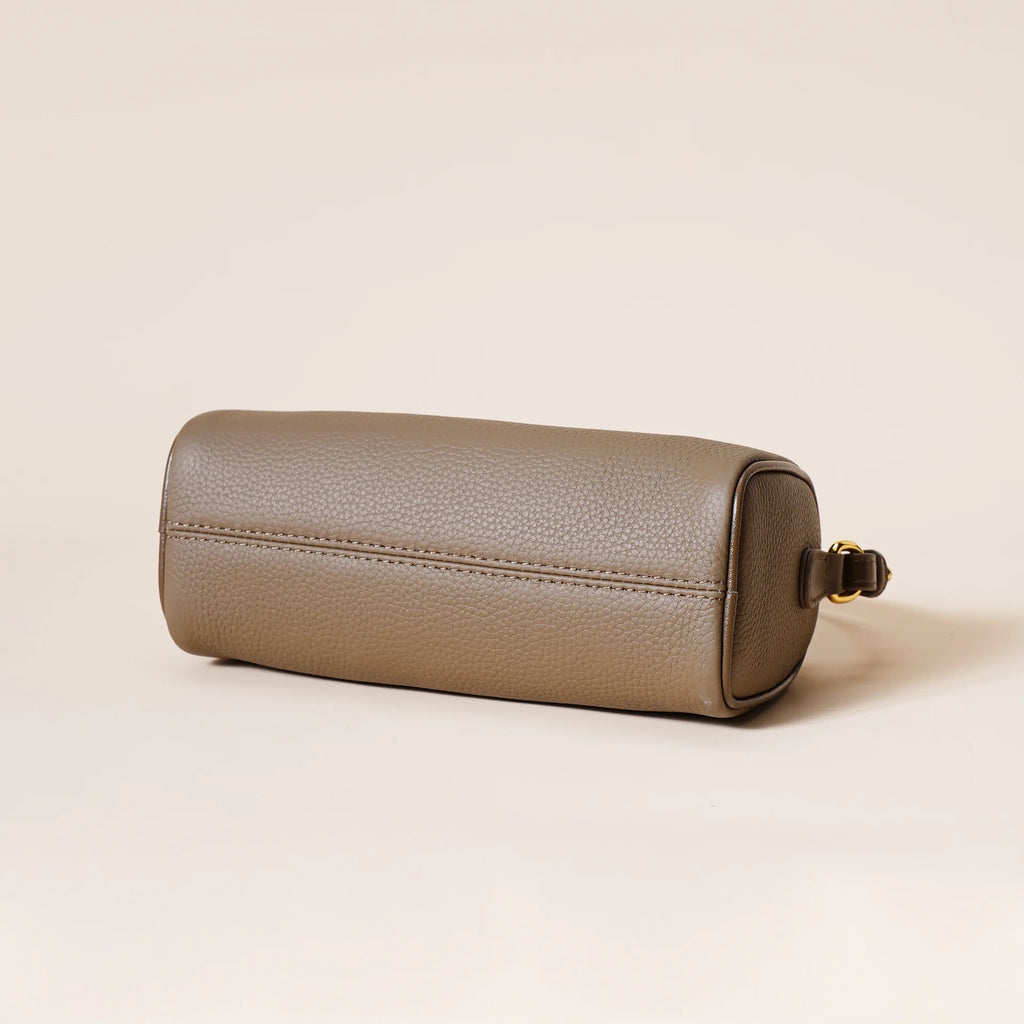 Round Barrel Shape Purse with Shoulder Strap