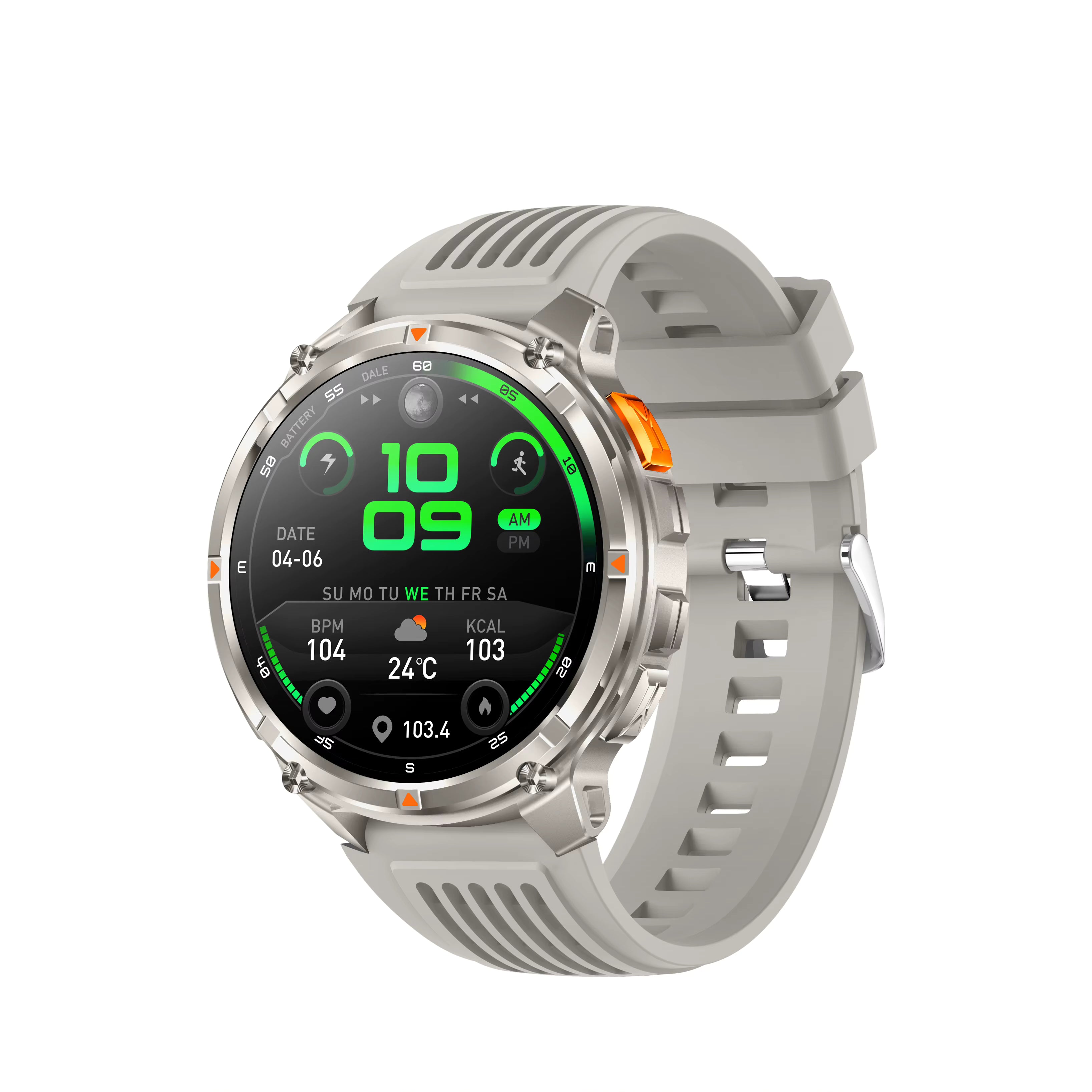Explorer Pro Smartwatch HT33 – Compass, LED Flashlight, 1.7" IPS Display, IP68 Waterproof
