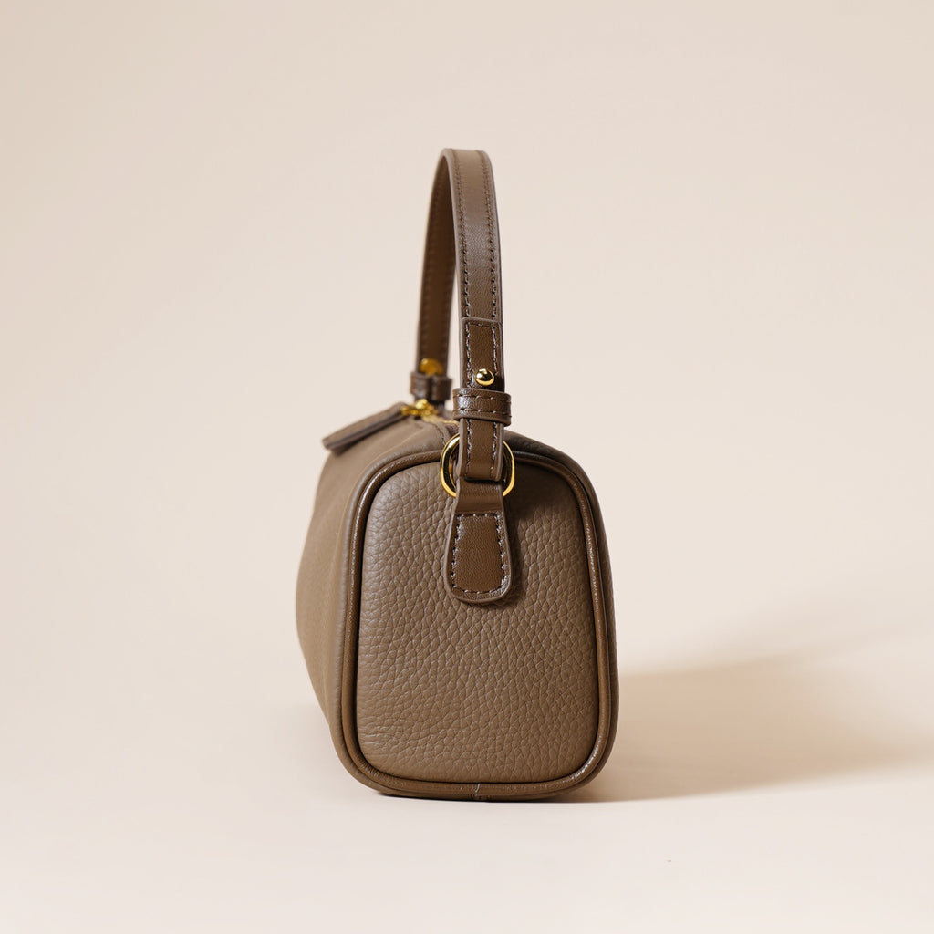 Round Barrel Shape Purse with Shoulder Strap