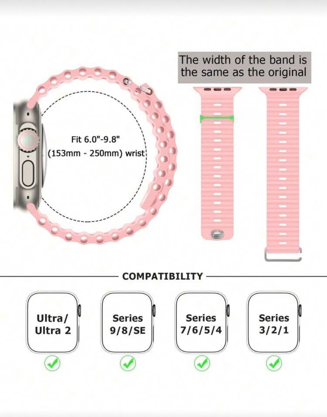 Ocean Loop Silicone Smartwatch Strap