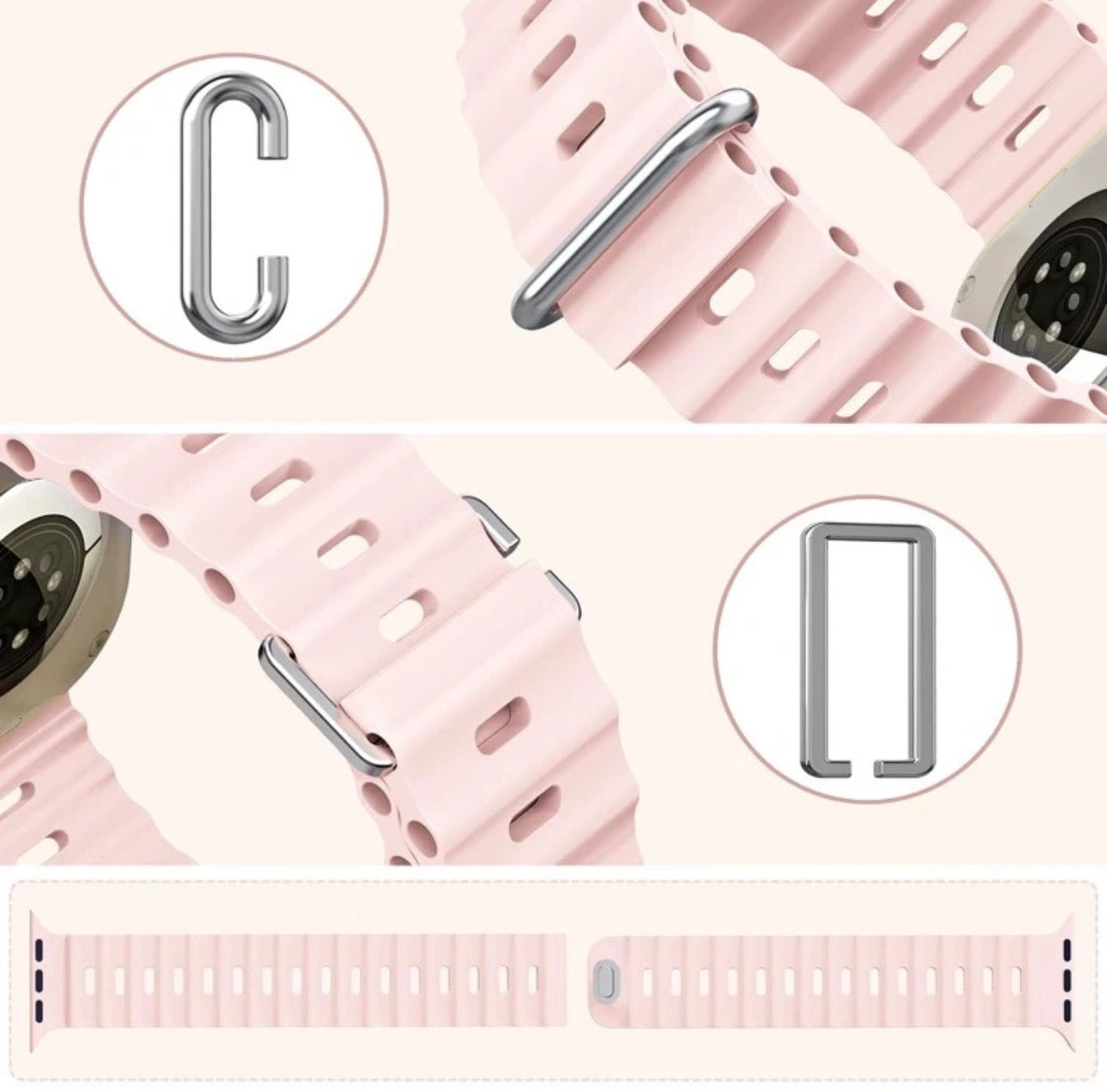 Ocean Loop Silicone Smartwatch Strap