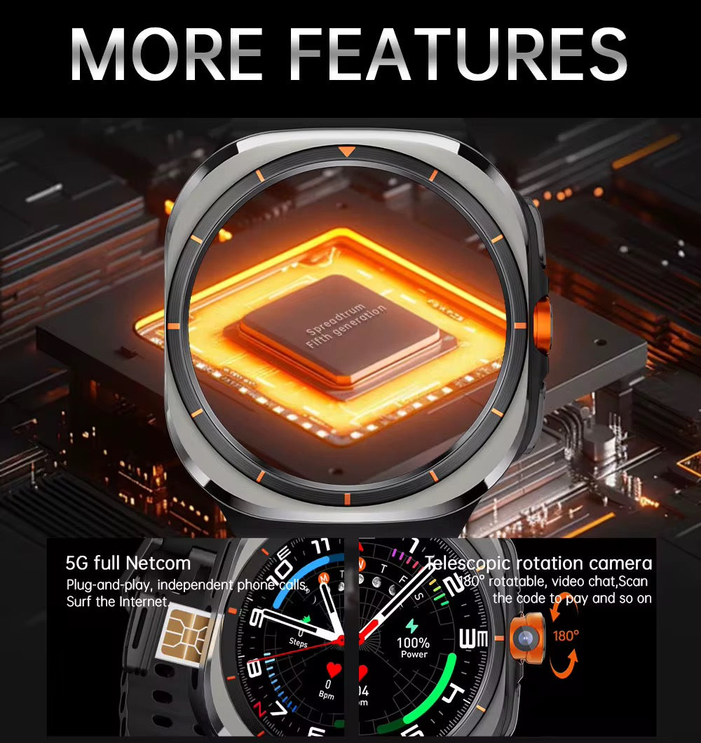 U8 Ultra Smart Watch Steel Case with AMOLED Display and 4G SIM Support