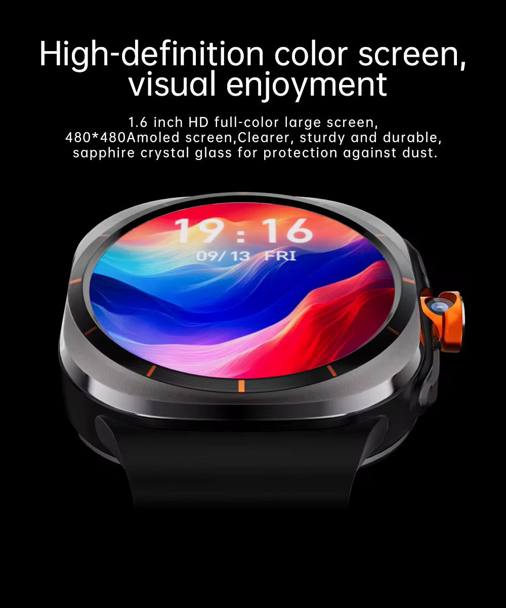 U8 Ultra Smart Watch Steel Case with AMOLED Display and 4G SIM Support