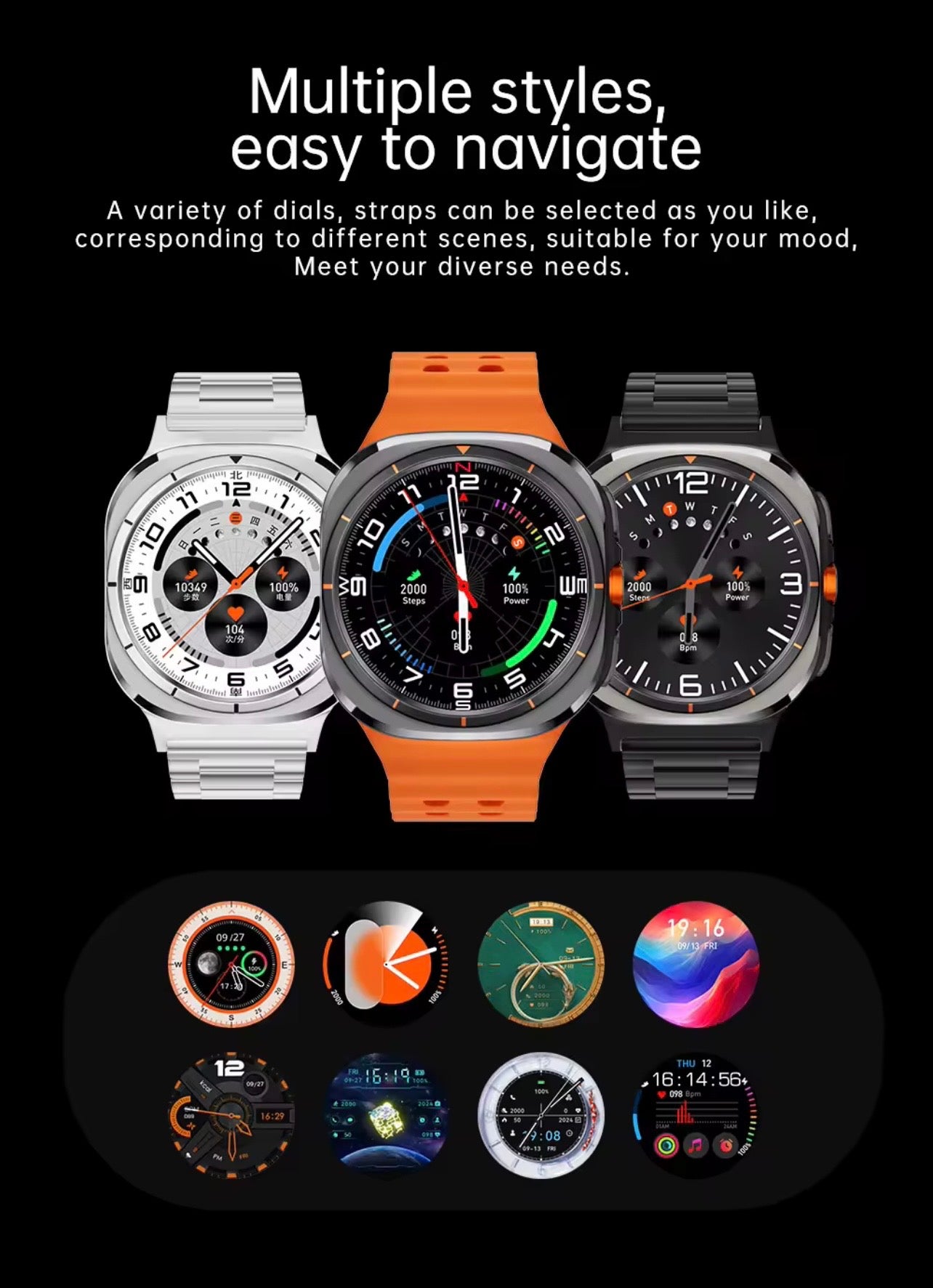 U8 Ultra Smart Watch Steel Case with AMOLED Display and 4G SIM Support