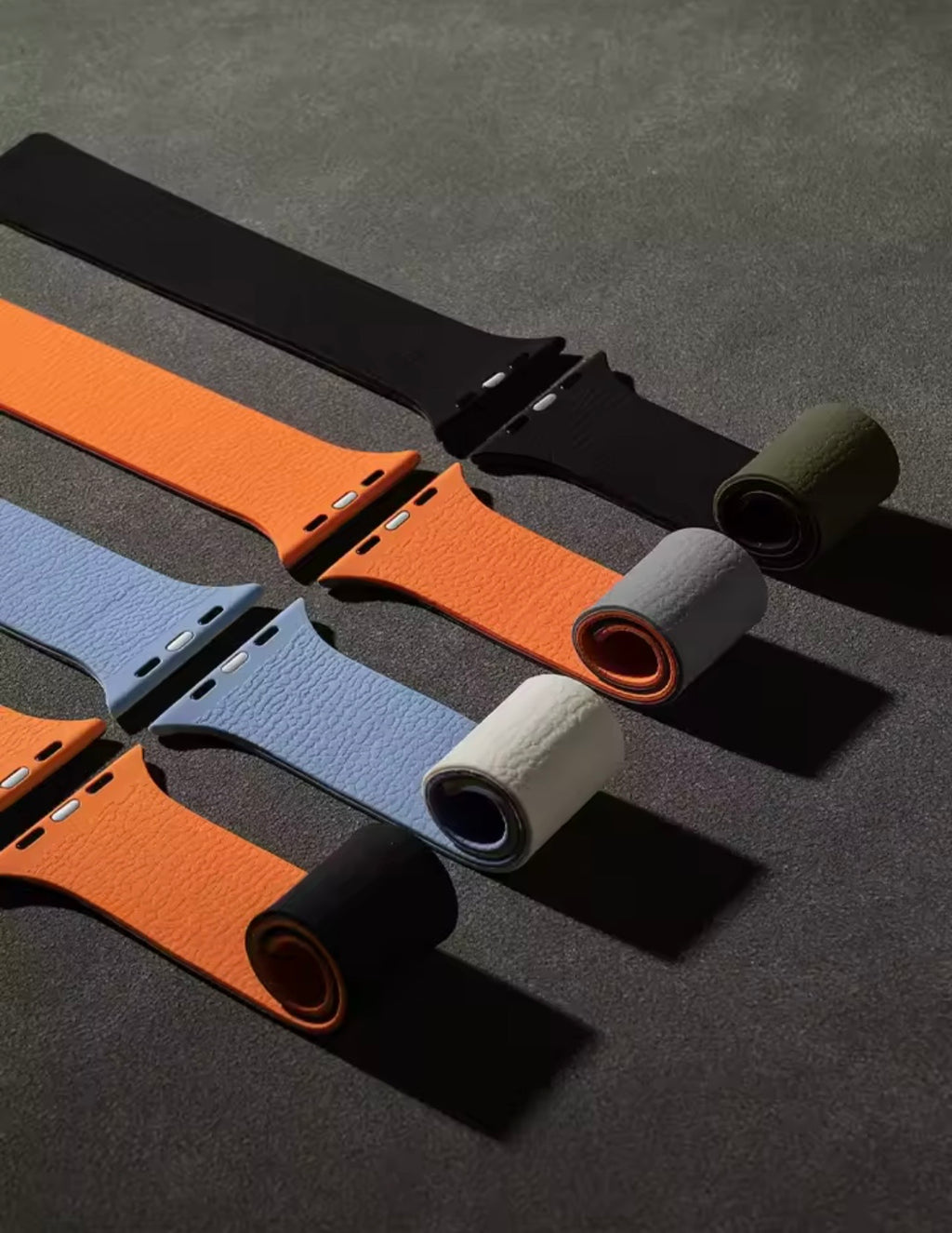 Two-Tone Lychee Grain Silicone Strap with Magnetic Snap