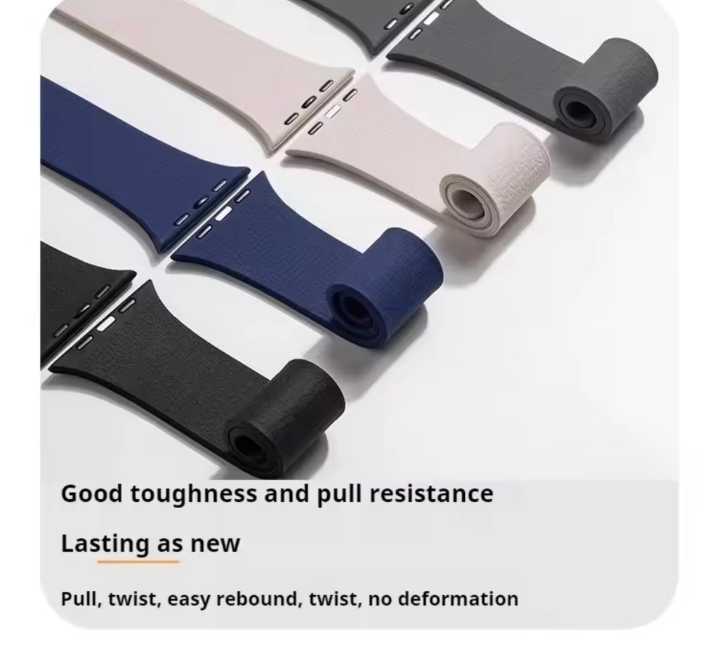 Lychee Grain Silicone Strap with Magnetic Snap