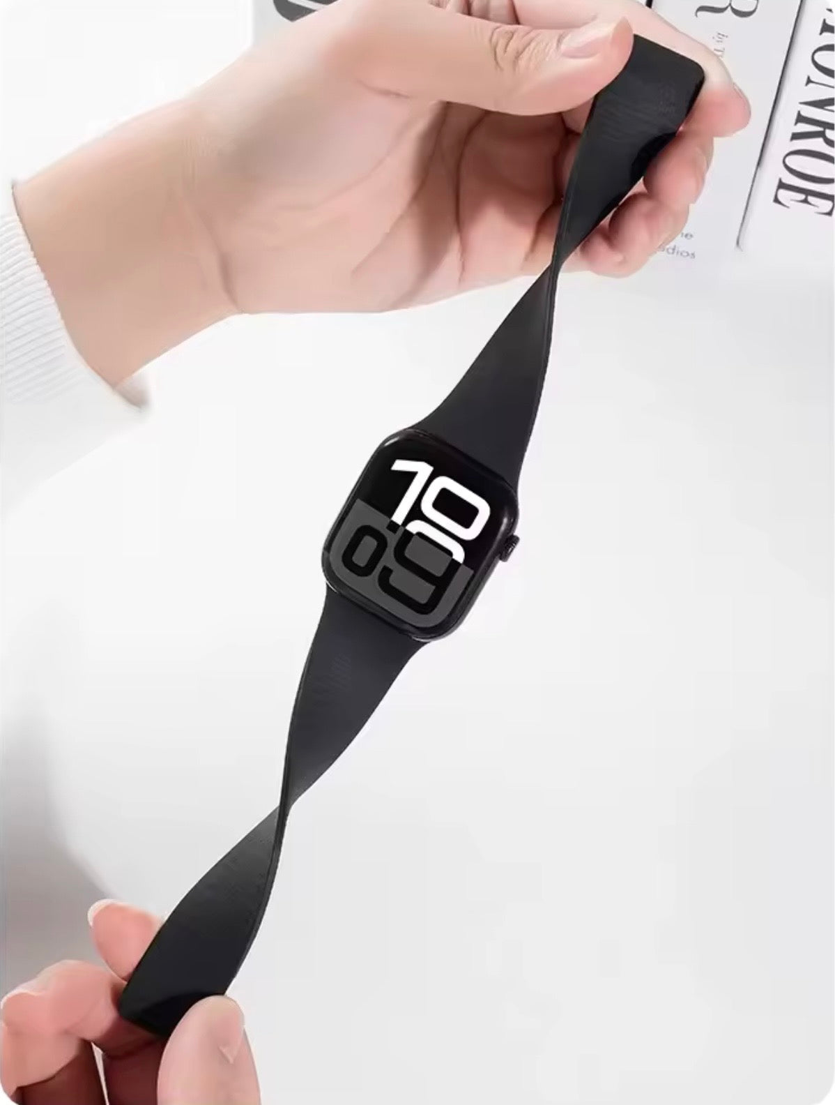 Lychee Grain Silicone Strap with Magnetic Snap