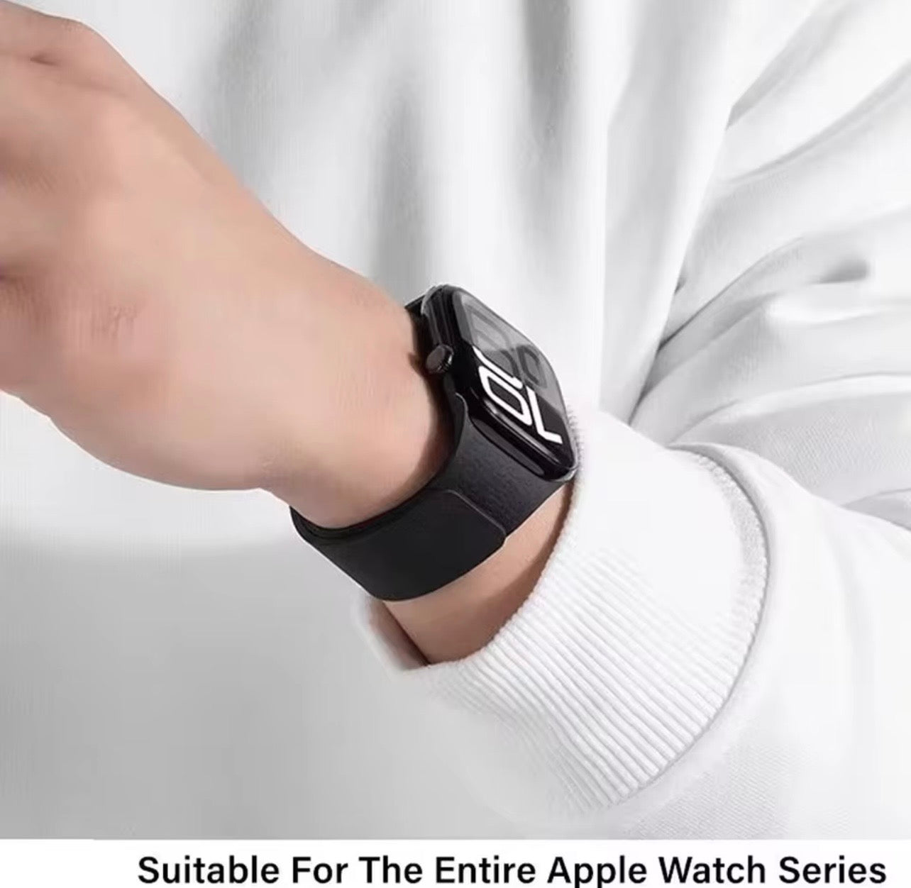 Lychee Grain Silicone Strap with Magnetic Snap