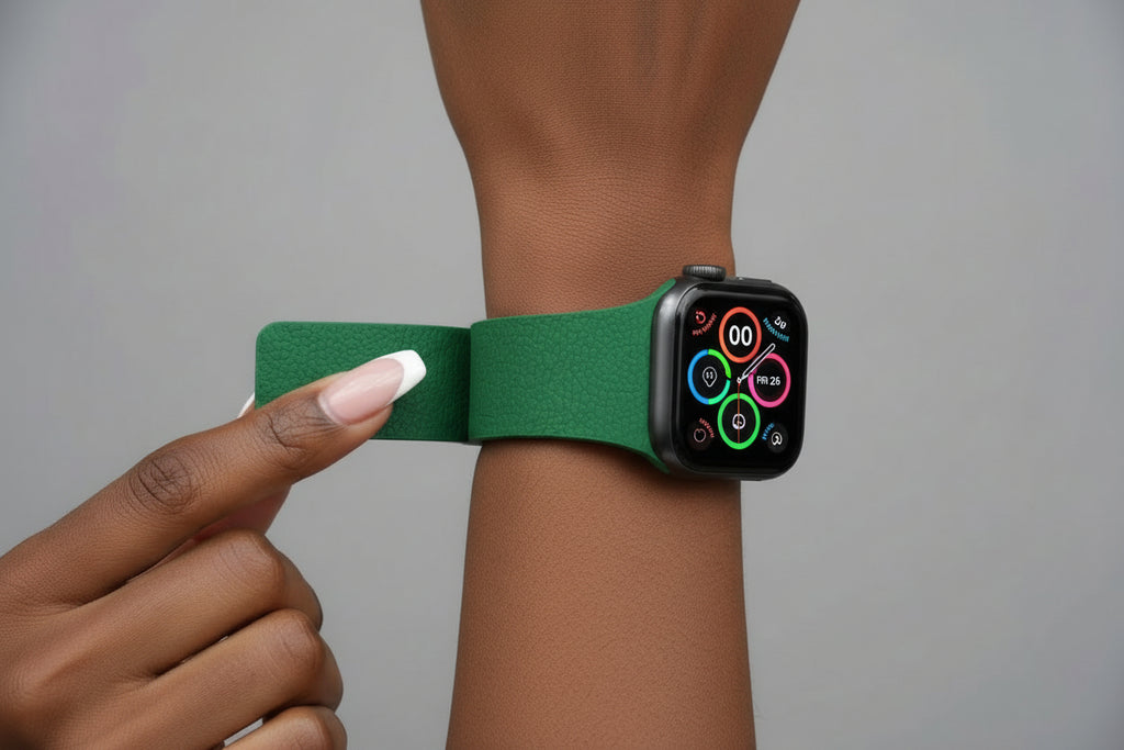 Lychee Grain Silicone Strap with Magnetic Snap