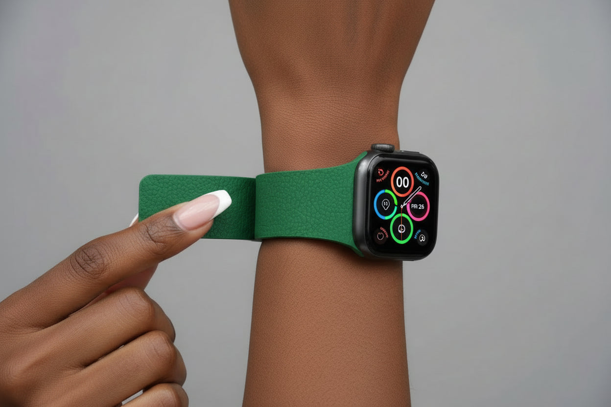 Lychee Grain Silicone Strap with Magnetic Snap