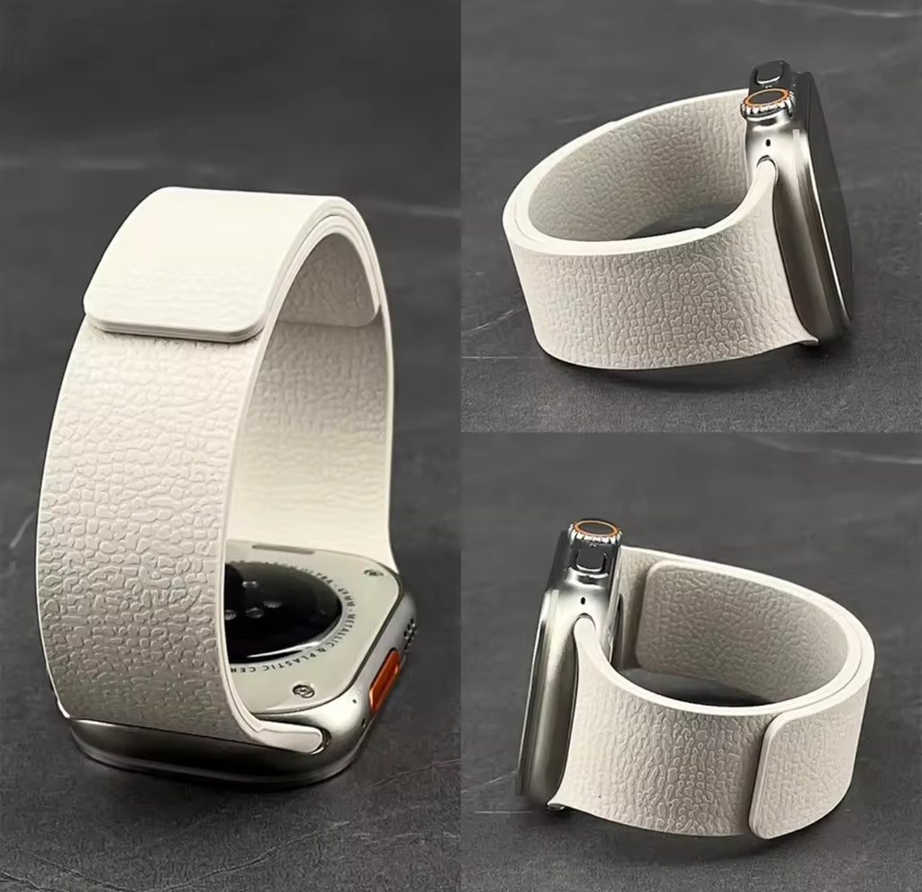 Lychee Grain Silicone Strap with Magnetic Snap