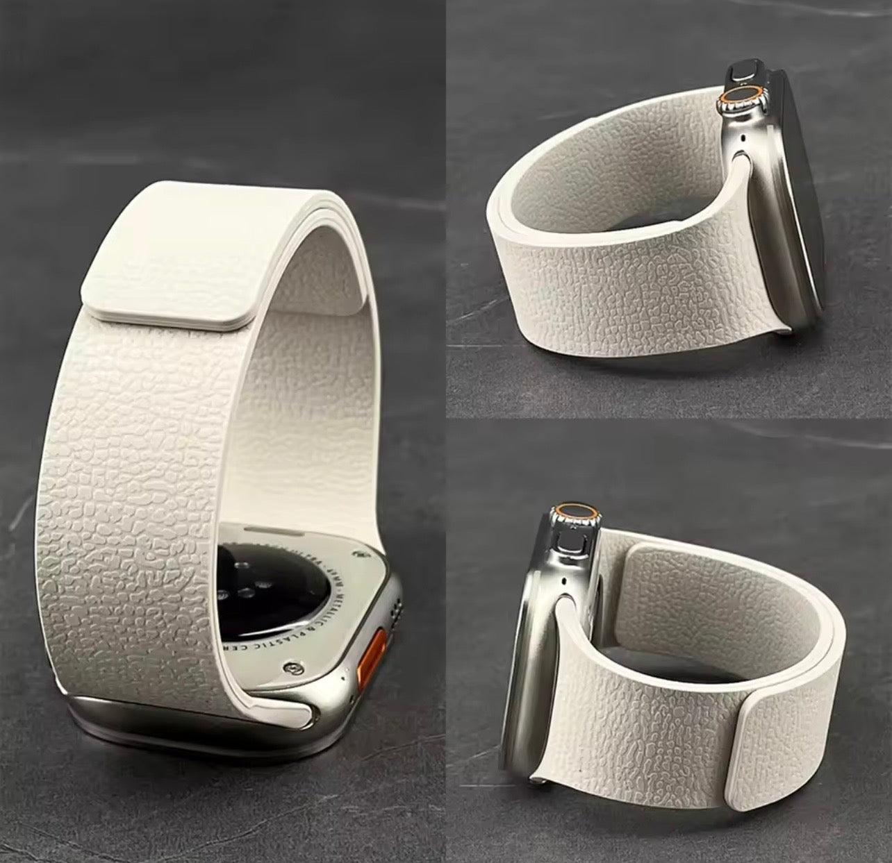 Lychee Grain Silicone Strap with Magnetic Snap