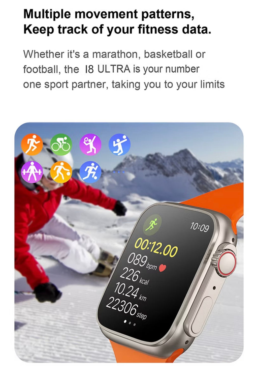 I8 PRO Max Ultra 2-in-1 Smartwatch with Wireless Earbuds